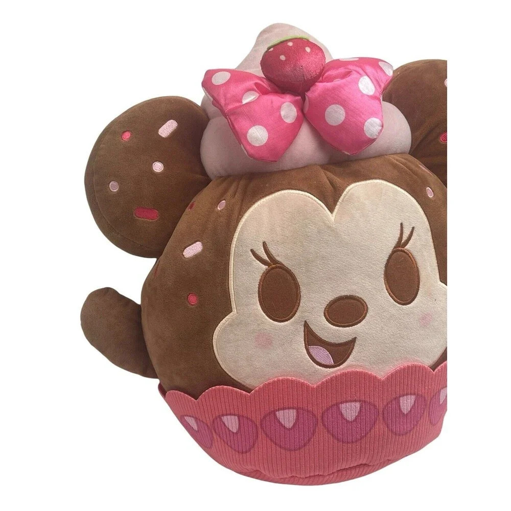 Minnie Mouse Strawberry Cupcake Disney Munchlings Plush Baked Treats 16” Toy - Picture 5 of 16